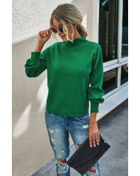 TRUEDAMES - Drop Shoulder Solid Mock Neck Classic Knitted Sweater - Lyst