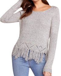 BB Dakota - Hang Loose Marled Yarn Fringe Sweater - Lyst