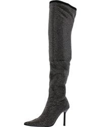 Aqua - Nicki Faux Suede Embellished Over-the-knee Boots - Lyst