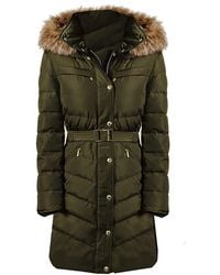 MICHAEL Michael Kors - Belted 3/4 Belted Down Fill Puffer Coat - Lyst