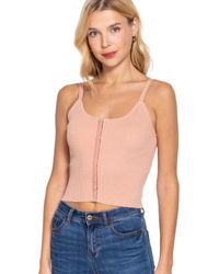 TRUEDAMES - Front Closure With Hooks Sweater Cami Top - Lyst