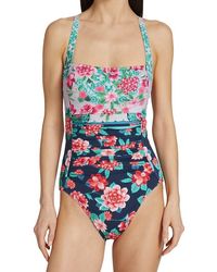 Johnny Was - Japer Ruched One Piece Swimsuit - Lyst