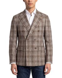 Corneliani - Cc Collection Double-Breasted Wool & Linen-Blend Blazer - Lyst