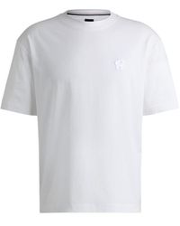 BOSS - Mercerized-Cotton T-Shirt With Double B Monogram - Lyst