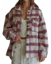 By Together - Plaid Buttondown Jacket With Back Fringe Detail - Lyst