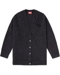 DIESEL - Textured Knit M-Areela Oversized Cardigan - Lyst