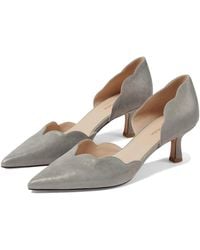 Pelle Moda - Keala Pump Pewter Suede Pointed Toe Kitten Heel Zogg3828 - Lyst