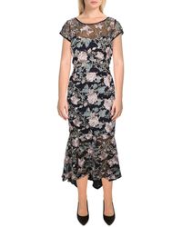 Xscape - Embroidered Long Cocktail And Party Dress - Lyst