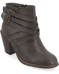 Journee Collection - Collection Wide Width Strap Bootie - Lyst