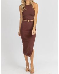 Endless Blu. - O-Ring Halter Tie Midi Dress - Lyst