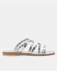 Dolce Vita - Izabel Wide Studded Sandals Silver Metallic Stella - Lyst
