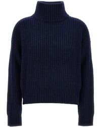 Lisa Yang - Ribbed Knit Wool Sweater With High Neckline - Lyst
