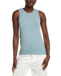 Minnie Rose - Frayed Cashmere-Blend Tank - Lyst