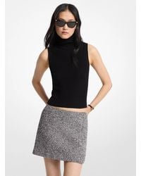 Michael Kors - Cotton Blend Tweed Mini Skirt - Lyst