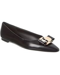 Ferragamo - Zea Leather Ballerina Flat - Lyst