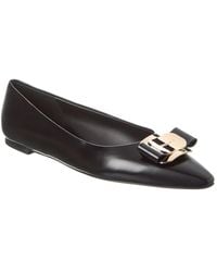 Ferragamo - Zea Leather Ballerina Flat - Lyst