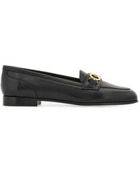 Ferragamo - Goat Skin Leather Bit Loafers - Lyst