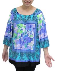 I TOUCH - Floral Peasant Top - Lyst