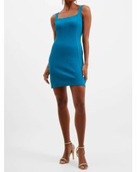 French Connection - Rassia Ribbed Square Neck Dress - Lyst