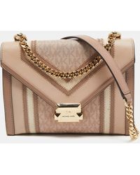 Michael Kors - Old Rose Signature Coated Canvas And Leather Large Whitney Shoulder Bag - Lyst