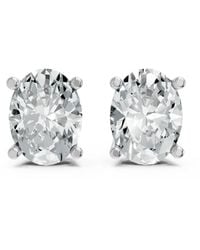 AAMIAA - Oval Shape 4 Prong Push Back Studs - Lyst
