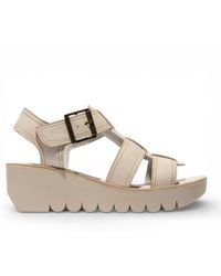 Fly London - Yudd236Fly Off Leather Wedge Sandals - Lyst