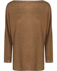 Alpha Studio - Linen Oversized T-Shirt For - Lyst