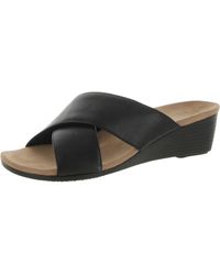 Vionic - Kara Leather Slip On Wedge Sandals - Lyst