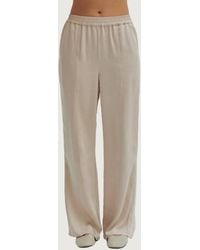 Crescent - Nadia Pull-On Satin Trousers Pants - Lyst