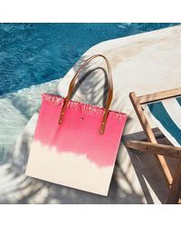 Fashnzfab - Frayed Fringe Edged Two Tone Dip Dyed Shoulder Bag - Lyst