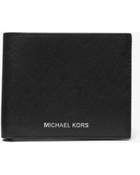 Michael Kors - Varick Saffiano Leather Billfold Wallet With Passcase - Lyst