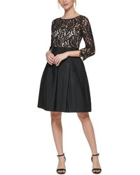Eliza J - Lace-top Boat-neck Cocktail And Party Dress - Lyst