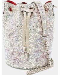 Christian Louboutin - Crystal Embellished Leather Marie Jane Bucket Bag - Lyst