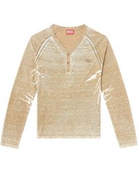 DIESEL - Light Ribbed Knit Sweater With V-Neck - Lyst