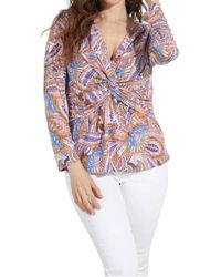Veronica M - Twist 3/4 Sleeve Top - Lyst