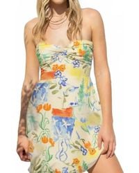 Strapless Stitching Machine illa illa Garden Mini Dress in Blue | Lyst