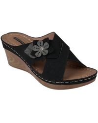 Good Choice - Selly Faux Suede Slip On Wedge Sandals - Lyst