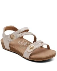 Aetrex - Jillian Braided Quarter Strap Sandals - Lyst