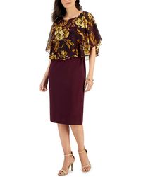 Connected Apparel - Midi Mixed-media Wear To Work Dress - Lyst