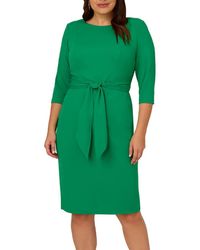 Adrianna Papell - Crepe Knee-Length Sheath Dress - Lyst