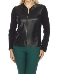 Joseph Ribkoff - Faux Leather Zip-Up Long Sleeve Jacket - Lyst