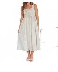 Listicle - Striped Floral Midi Dress - Lyst
