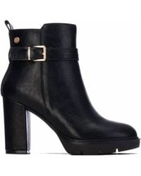 Xti - Block Heel Ankle Booties - Lyst
