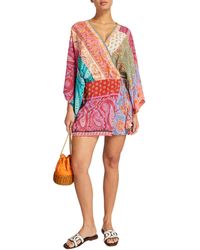 BOTEH - Kaleido Silk Robe Mini Dress - Lyst