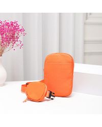 Fashnzfab - Solid Nylon Sling Bag 4.75" X 1.2" X 7.5" Crossbody Bag - Lyst