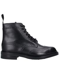 Tricker's - Leather Brogue Lace-Up Ankle Boots - Lyst