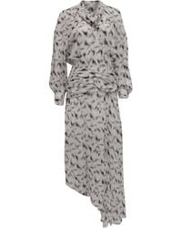 IRO - Jensen Asymmetric Printed Midi Dress - Lyst