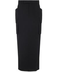 Rick Owens - Firbanks Virgin Wool Midi Skirt - Lyst