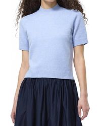 French Connection - Vhari Recycled Knit Mock Neck Short Sleeve Top - Lyst