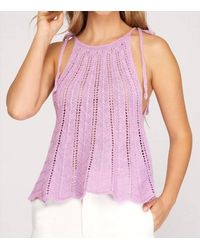 She + Sky - Like You Do Crochet Top - Lyst